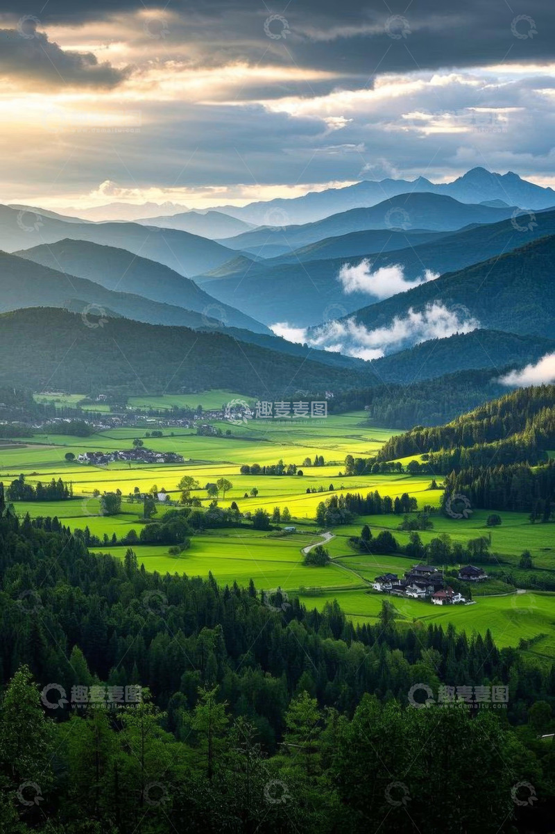 高清大图下载【趣麦麦图】山间田园风光自然景色