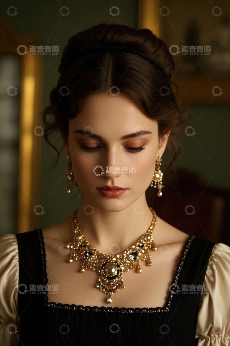 高清大图下载【趣麦麦图】穿着华美古装的年轻女子