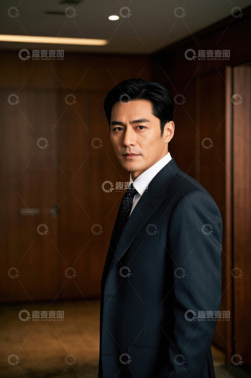 高清大图下载【趣麦麦图】西装革履男子室内肖像照