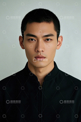 亚洲年轻男子肖像照正面半身