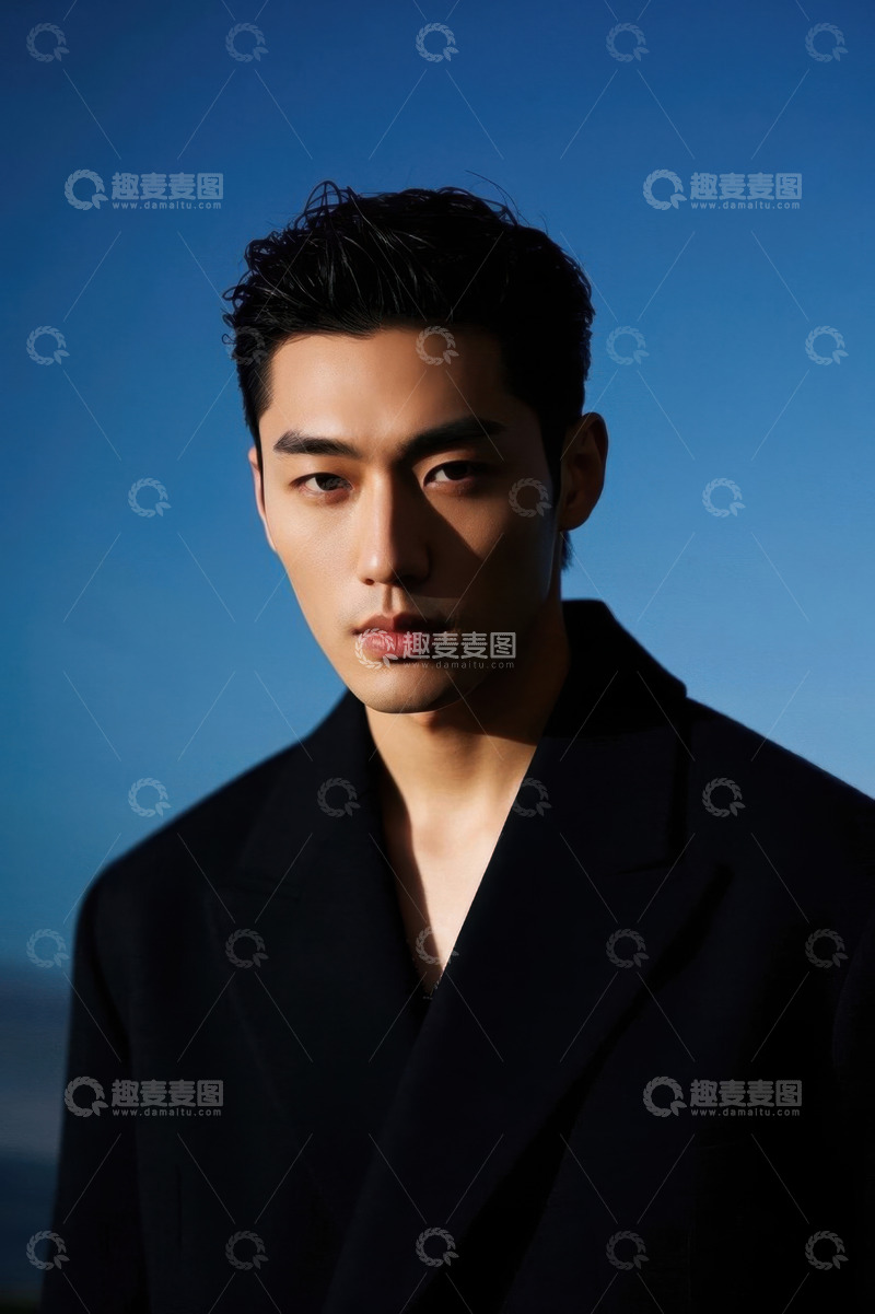 高清大图下载【趣麦麦图】时尚型男写真蓝天背景