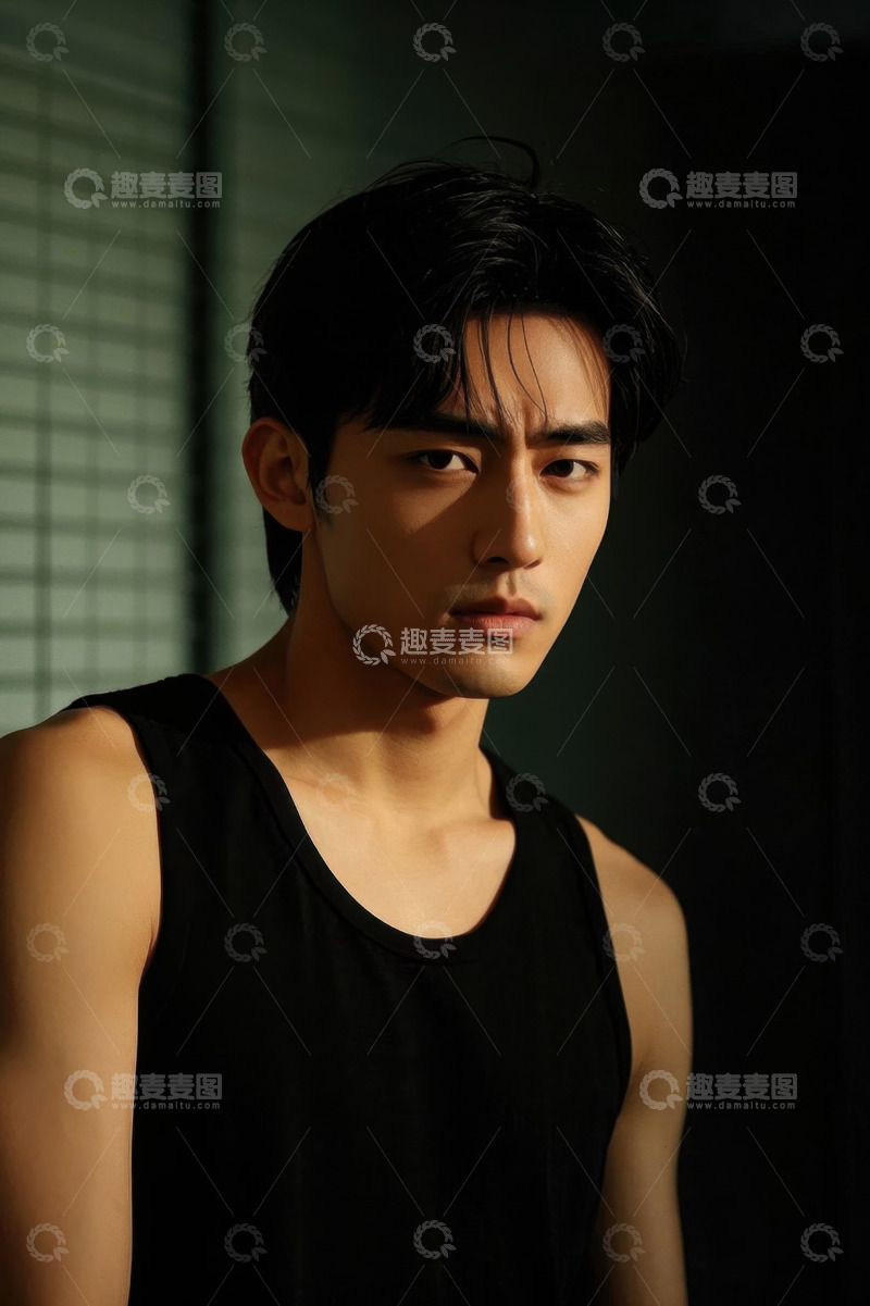 高清大图下载【趣麦麦图】阳光下忧郁的年轻男子