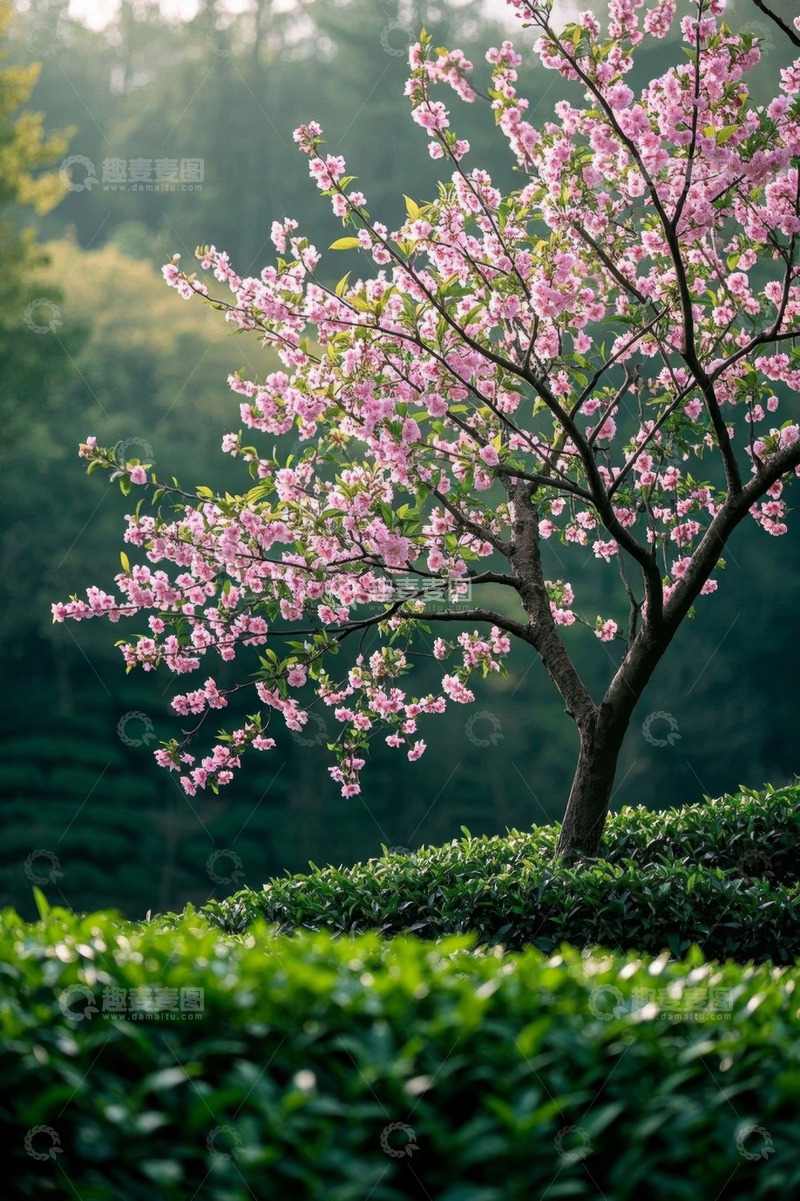高清大图下载【趣麦麦图】春日绽放的粉色花枝