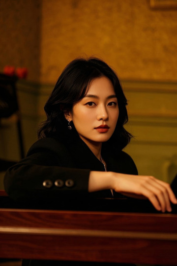 优雅女子凝视远方气质迷人