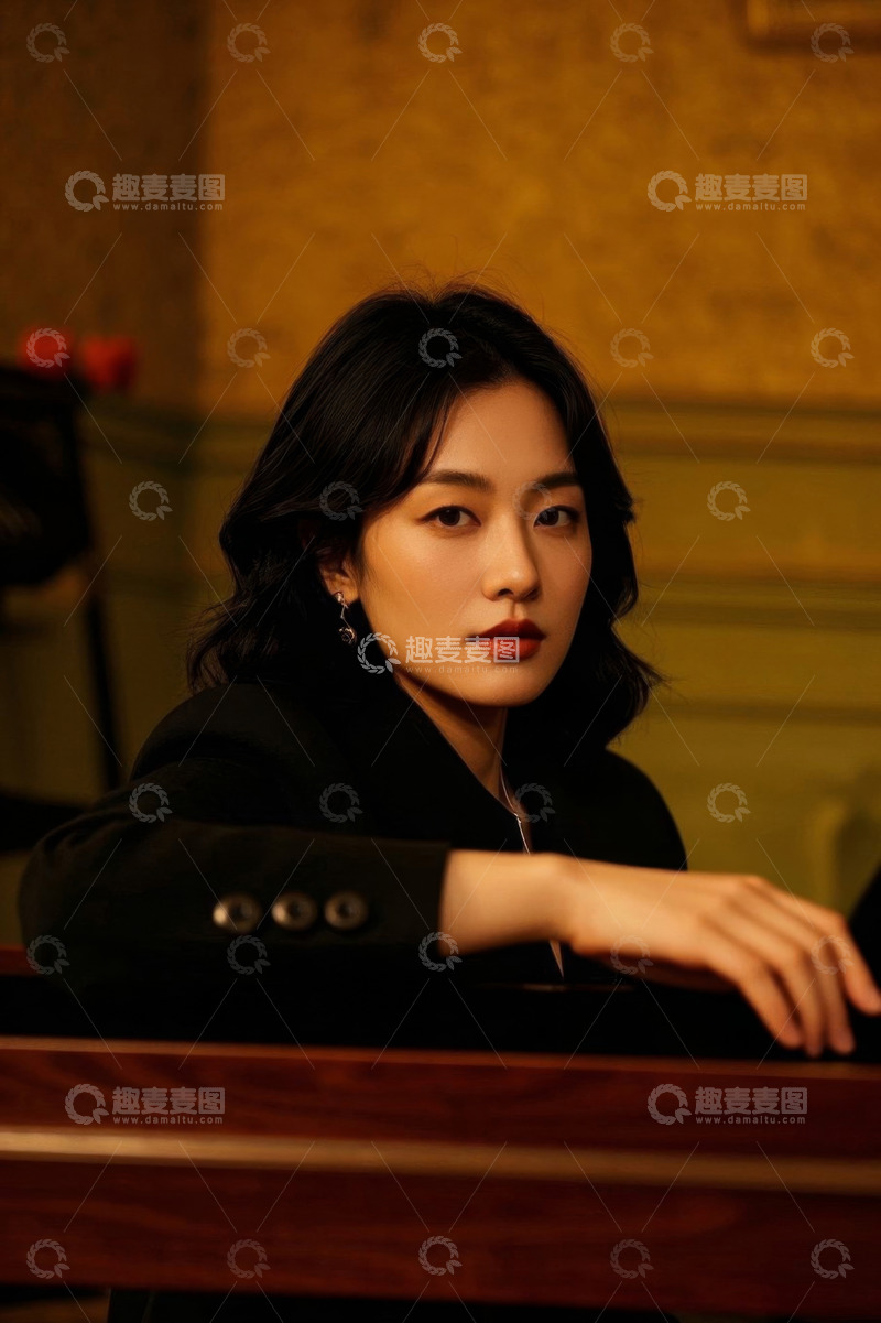 高清大图下载【趣麦麦图】优雅女子凝视远方气质迷人