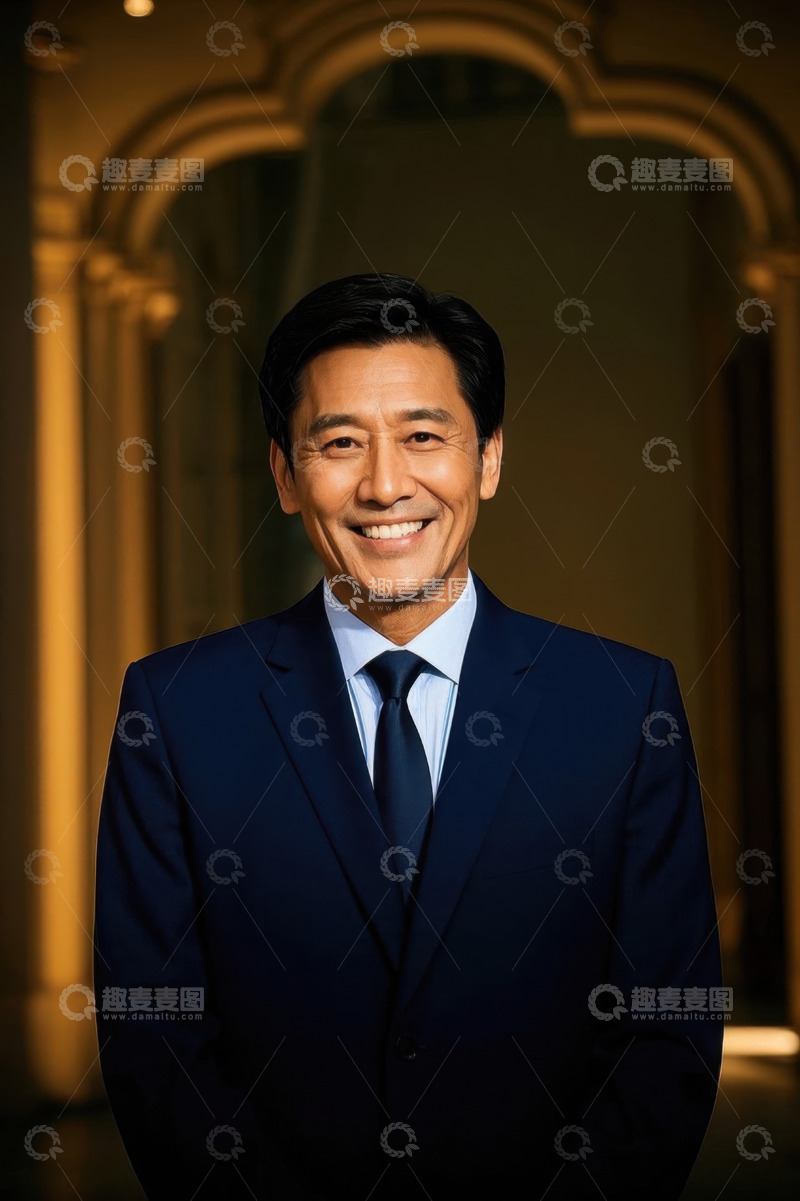 高清大图下载【趣麦麦图】微笑的成功男士商务肖像照