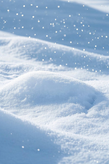 飘落的雪花覆盖的雪地