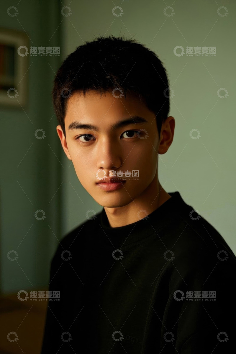 高清大图下载【趣麦麦图】一位亚洲年轻男子肖像照