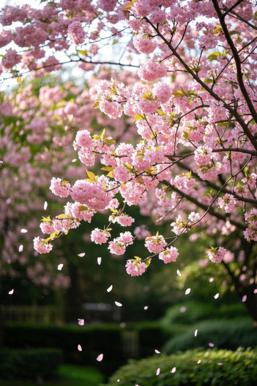 盛开的粉色樱花