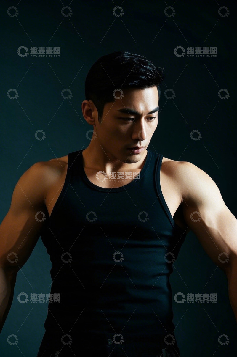 高清大图下载【趣麦麦图】型男写真忧郁眼神深邃