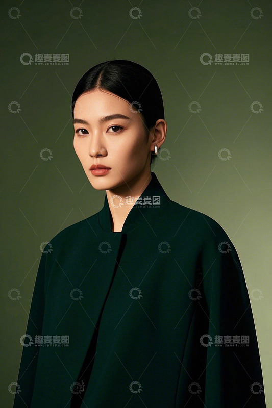 时尚女性深色外套写真