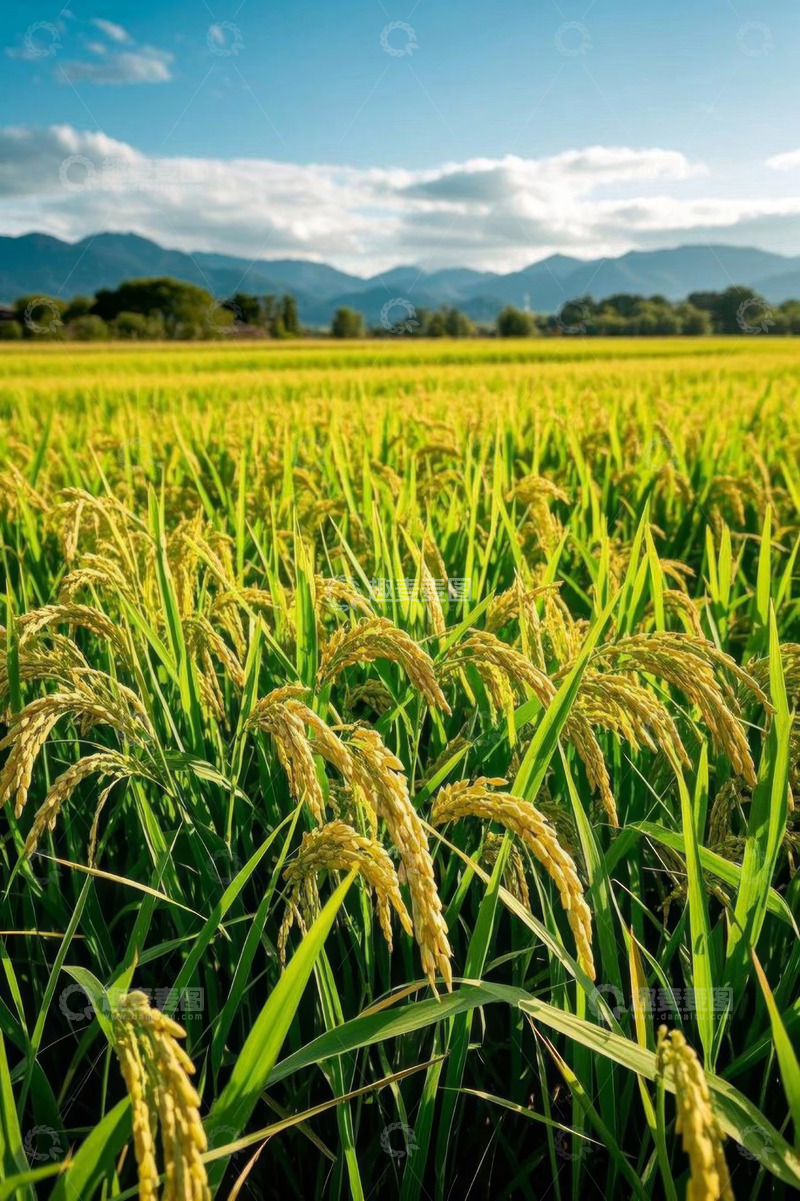 高清大图下载【趣麦麦图】金黄稻田自然风光
