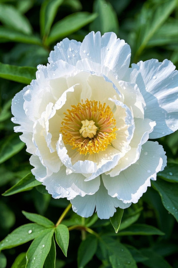 白色牡丹花特写