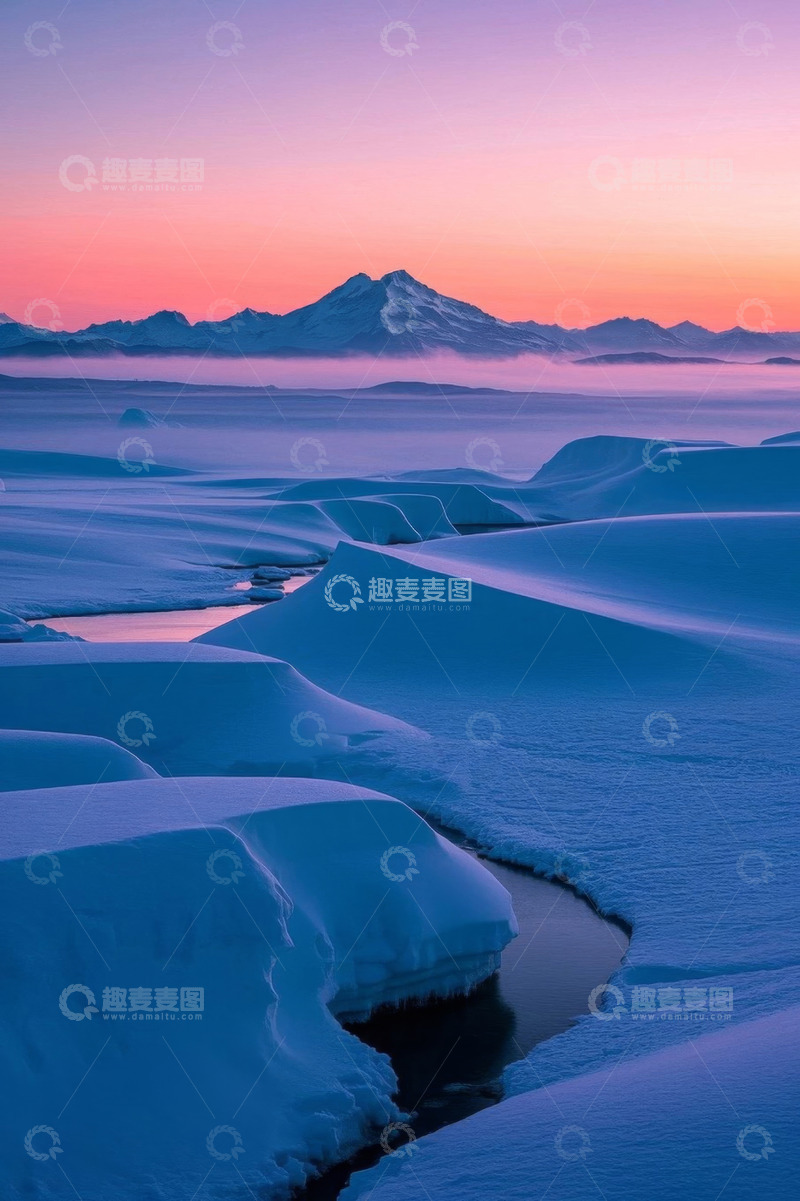 高清大图下载【趣麦麦图】雪山雪景日出自然风光