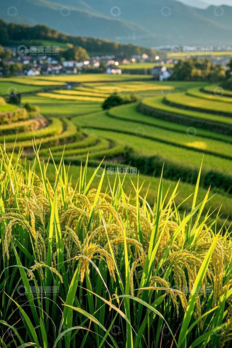 高清大图下载【趣麦麦图】田园梯田稻田自然风光