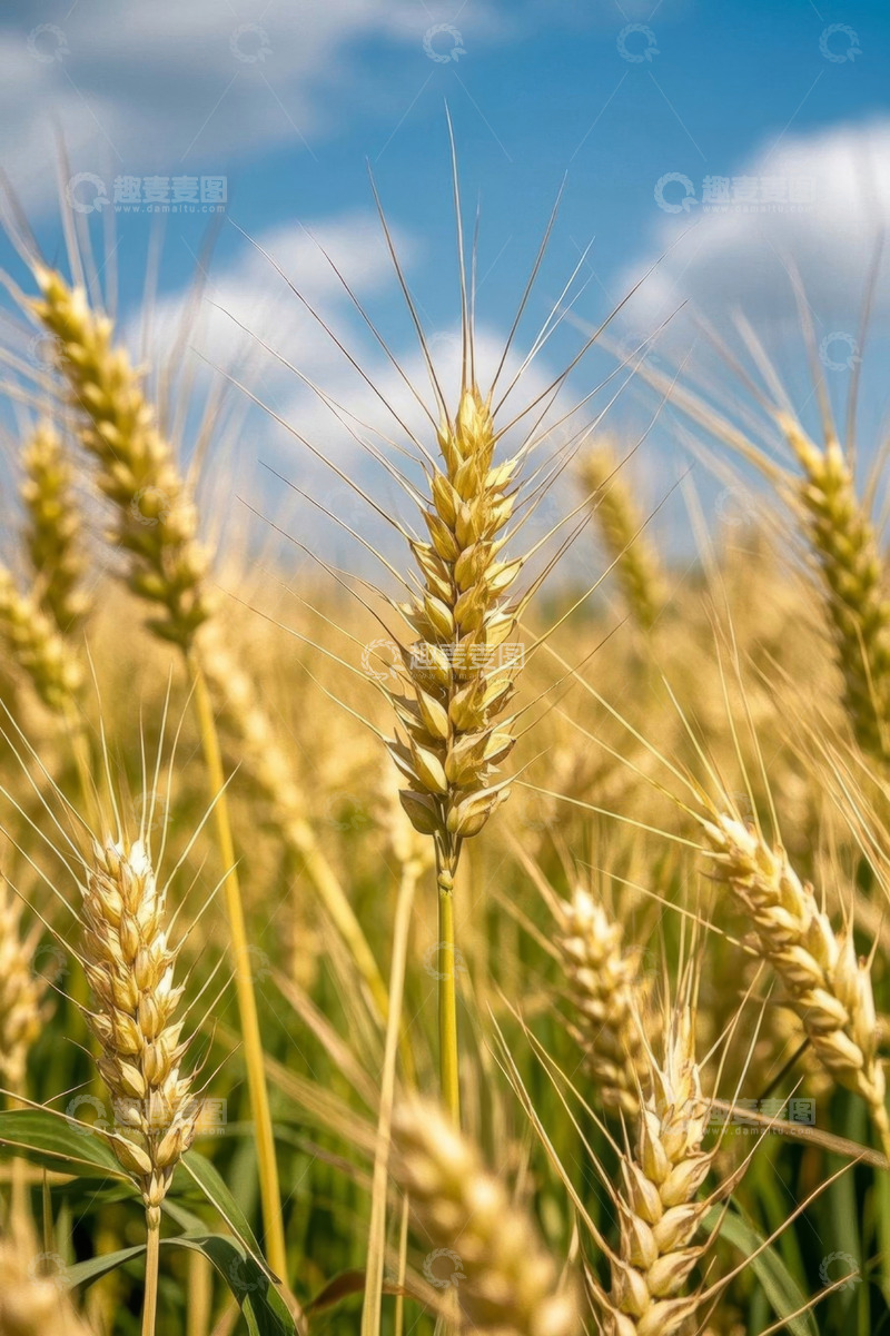 高清大图下载【趣麦麦图】金黄麦田中的成熟小麦