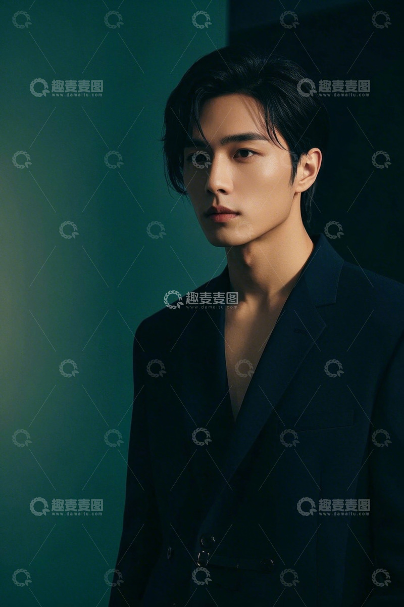 高清大图下载【趣麦麦图】时尚男士深色西装写真