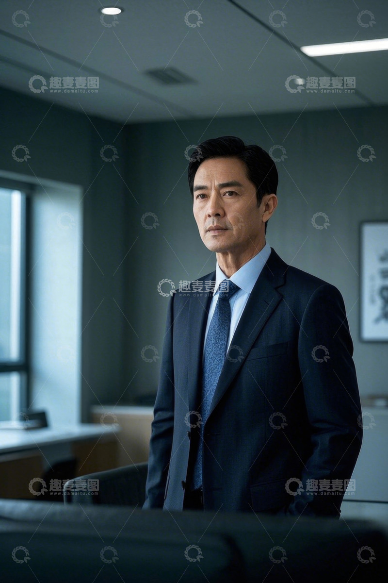高清大图下载【趣麦麦图】商务男士室内肖像照，眼神坚定