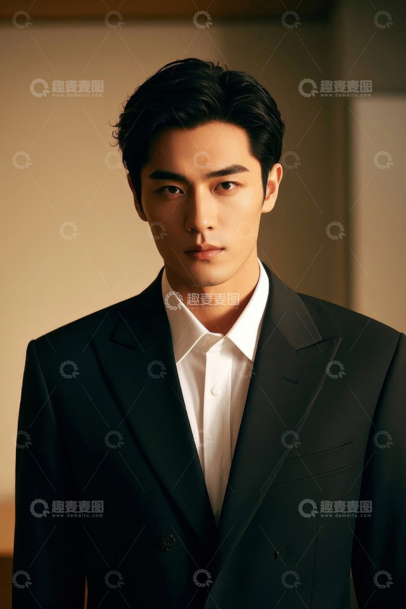 高清大图下载【趣麦麦图】西装革履的年轻男子肖像
