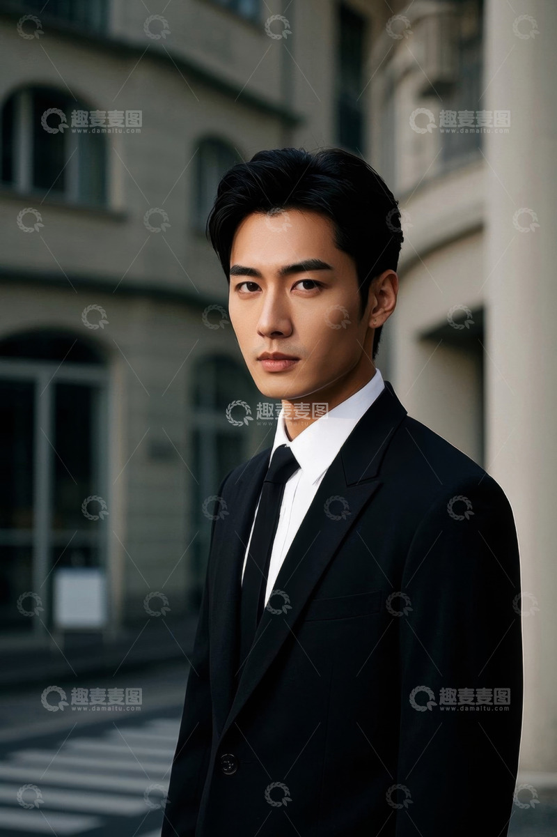 高清大图下载【趣麦麦图】西装革履男士街景写真