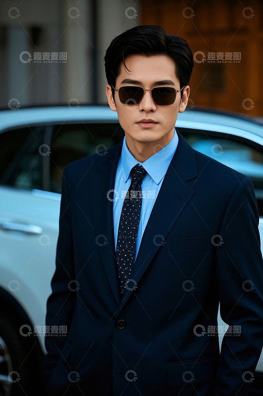 时尚男士商务写真西装眼镜