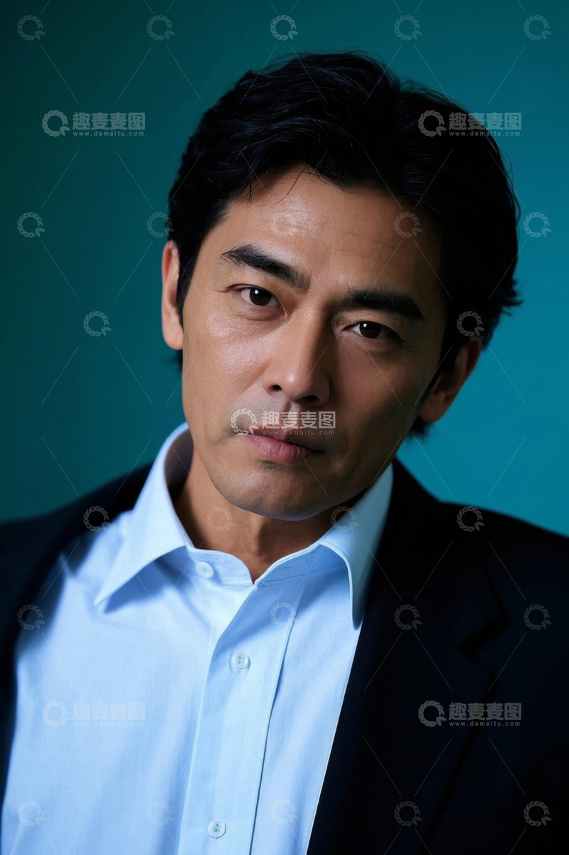 高清大图下载【趣麦麦图】亚洲男性商务写真特写肖像