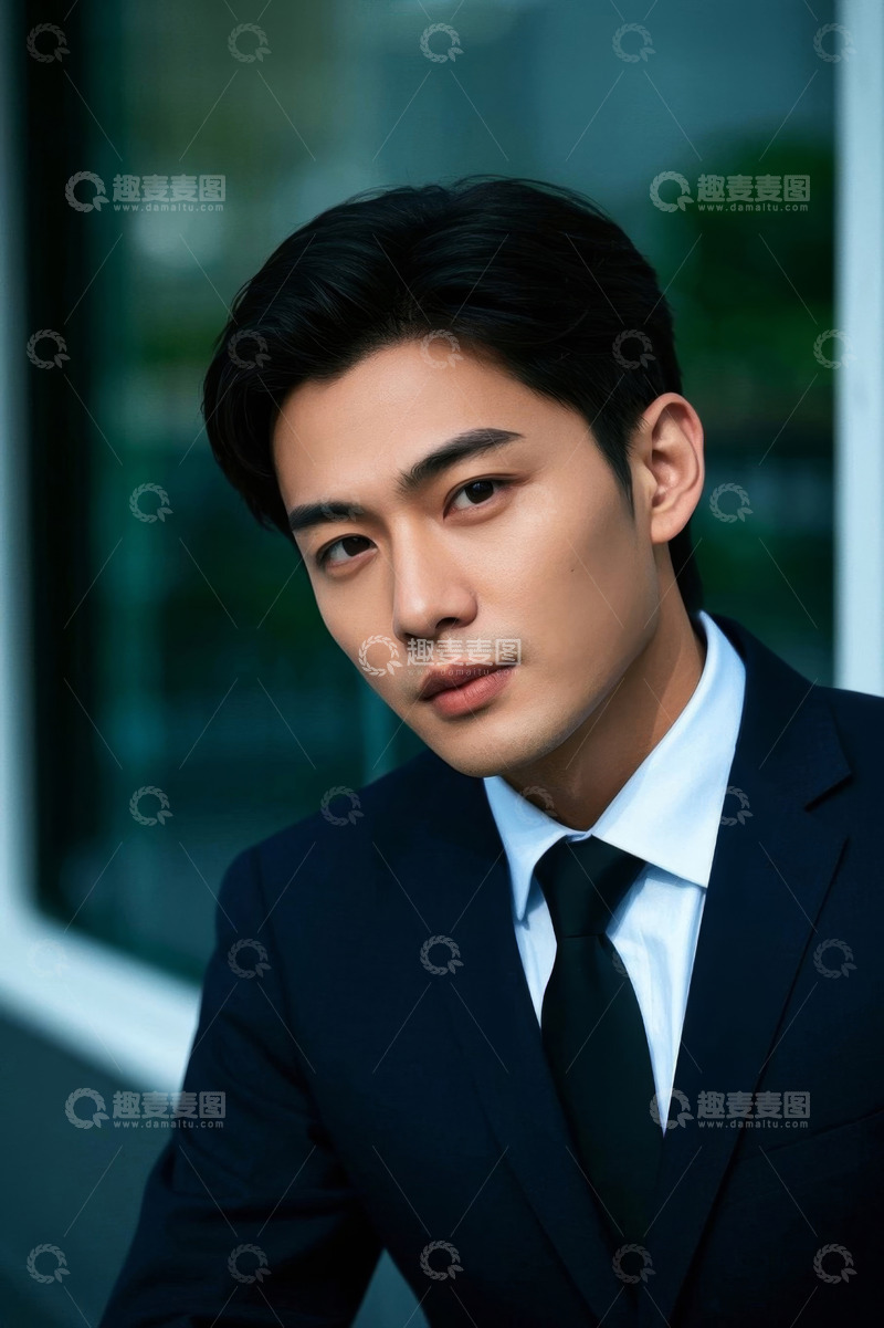 高清大图下载【趣麦麦图】身着西装的年轻男子肖像