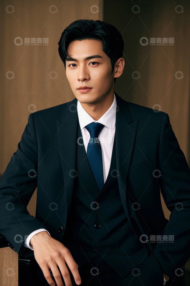 高清大图下载【趣麦麦图】西装革履的年轻男士肖像