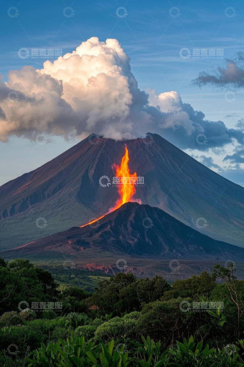 高清大图下载【趣麦麦图】火山喷发自然景观