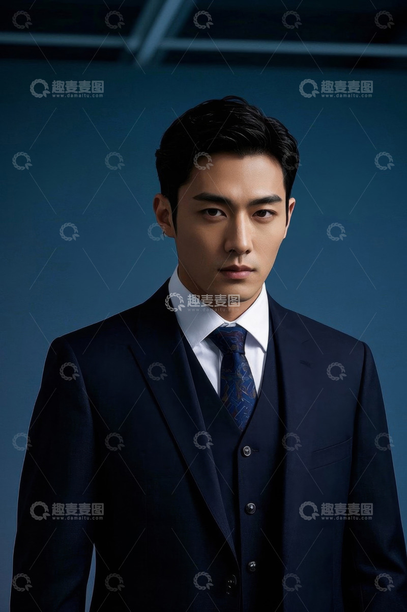 高清大图下载【趣麦麦图】西装革履年轻男子肖像写真