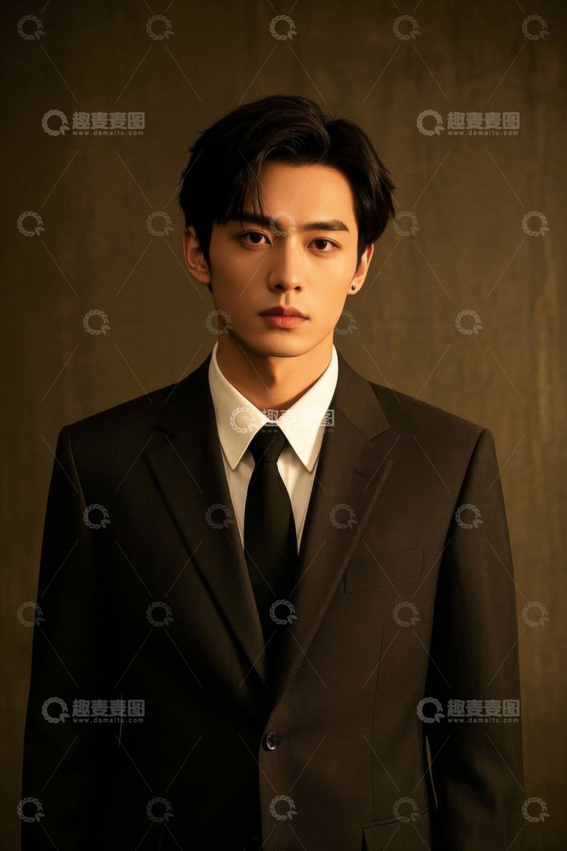 高清大图下载【趣麦麦图】西装革履的年轻男子肖像