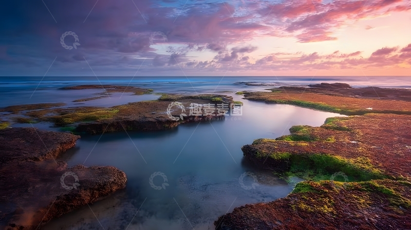 高清大图下载【趣麦麦图】海岸晚霞风光摄影