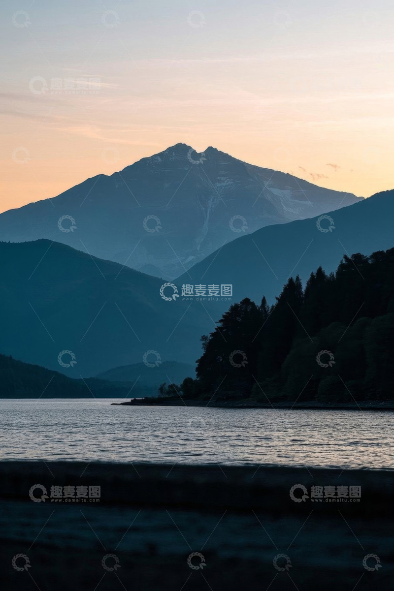 高清大图下载【趣麦麦图】湖光山色黄昏自然风光