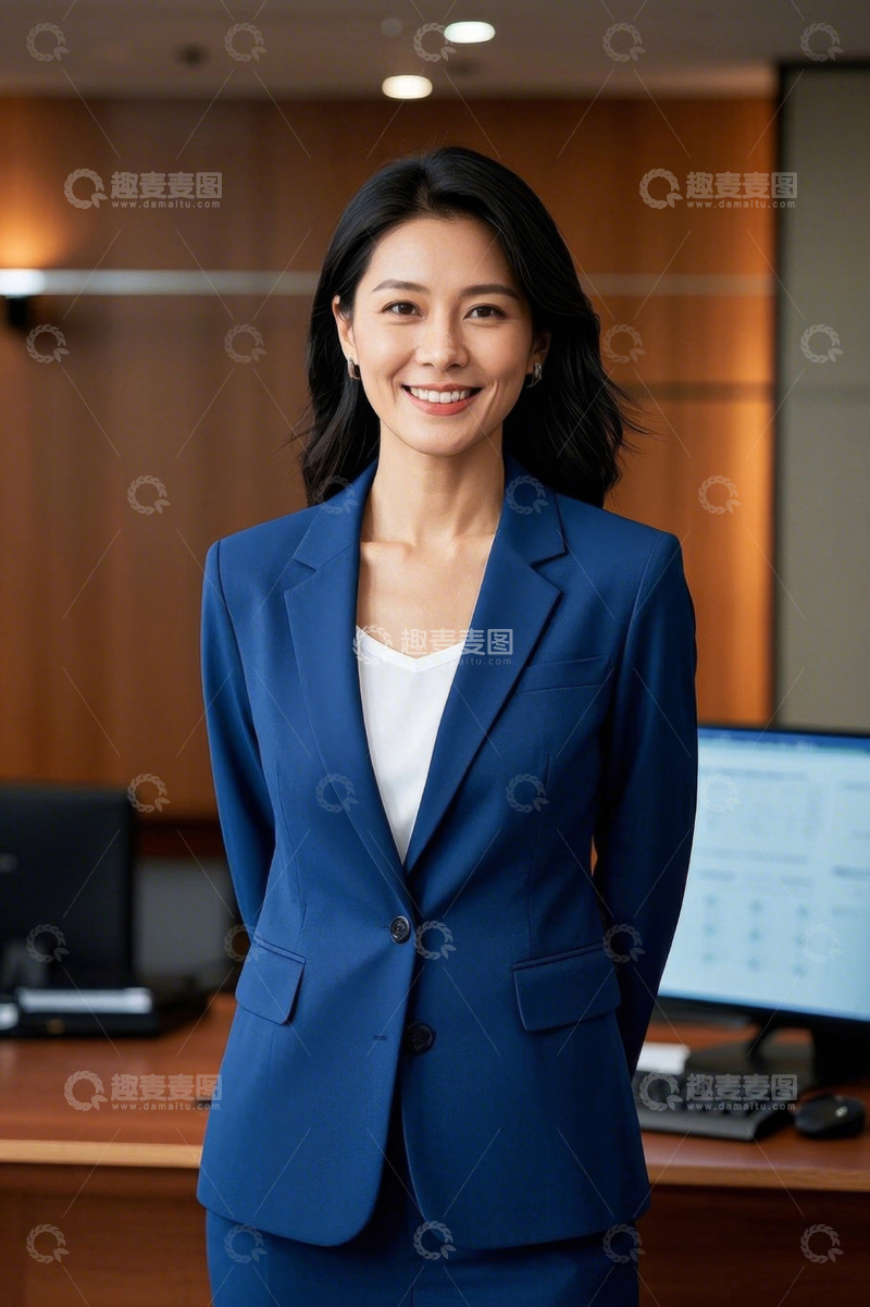 高清大图下载【趣麦麦图】自信微笑职场女性商务精英职业装