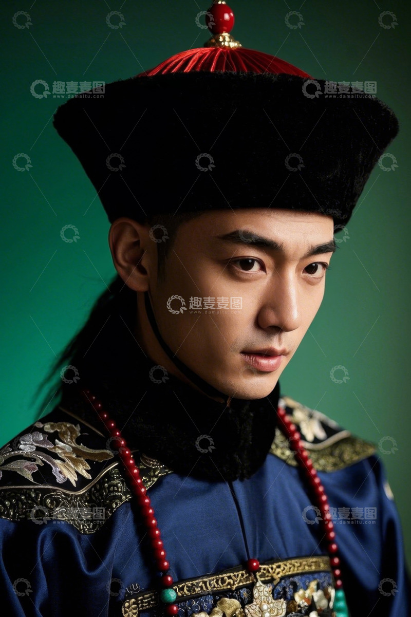 高清大图下载【趣麦麦图】古装男子画像，眼神深邃