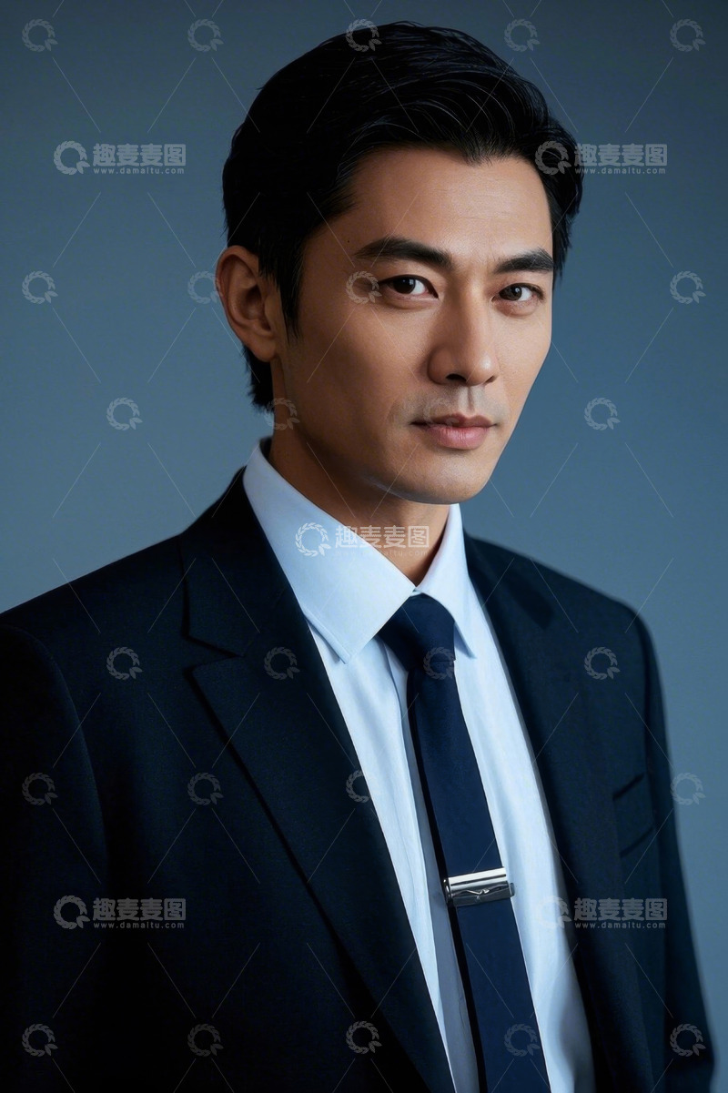 高清大图下载【趣麦麦图】西装革履男士肖像照，眼神深邃