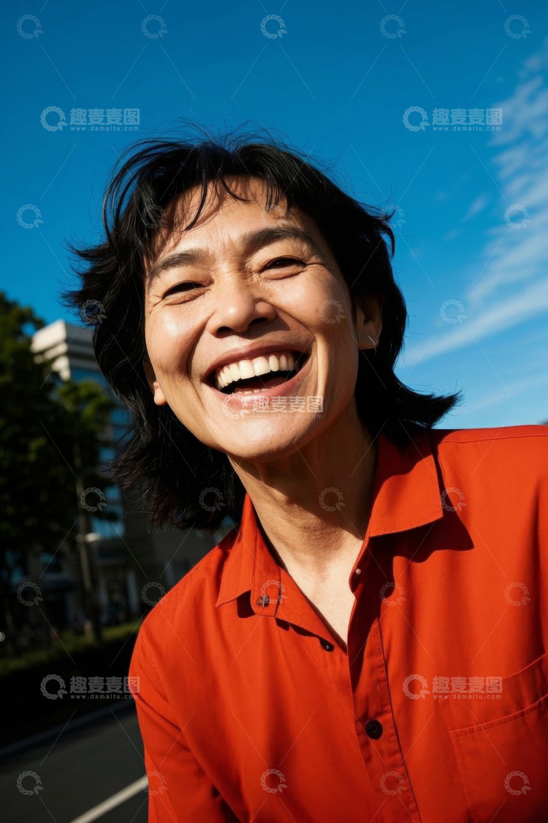 高清大图下载【趣麦麦图】阳光下快乐笑容的女性