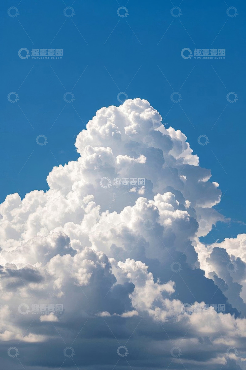 高清大图下载【趣麦麦图】蓝天白云蓬松云朵自然景象
