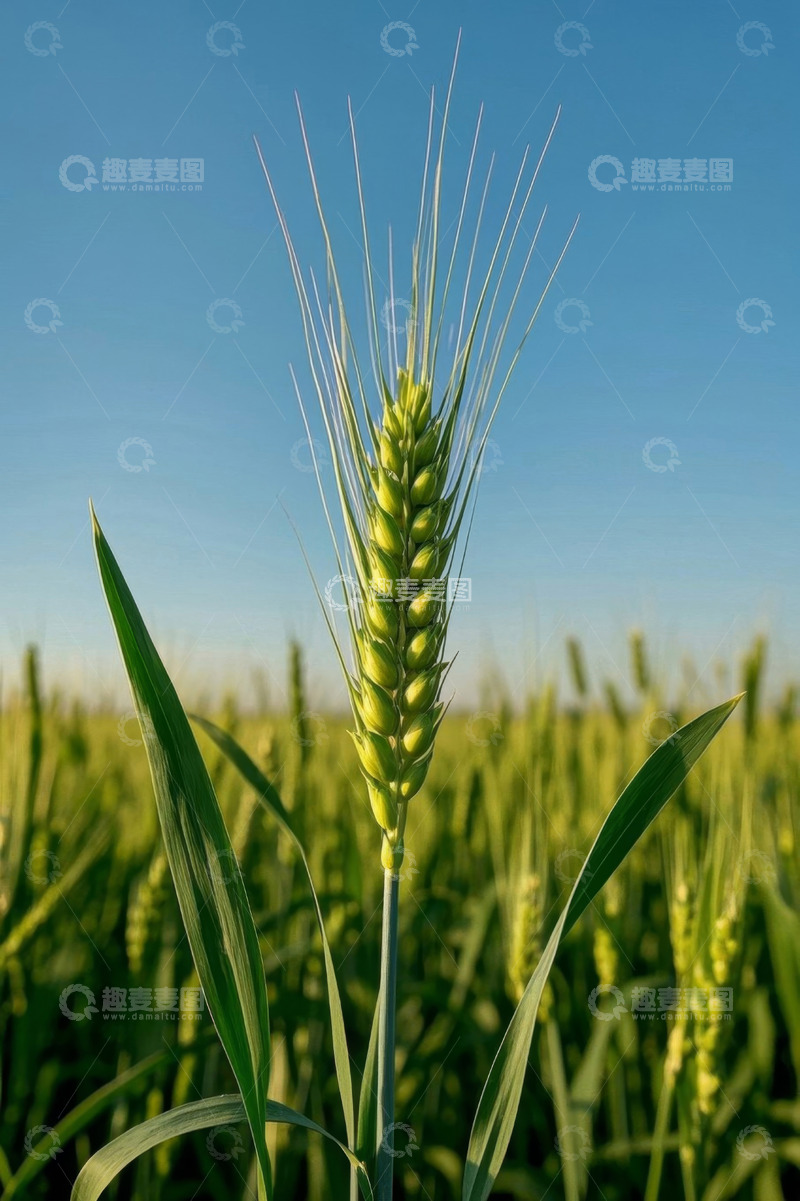高清大图下载【趣麦麦图】麦田中生长的小麦特写