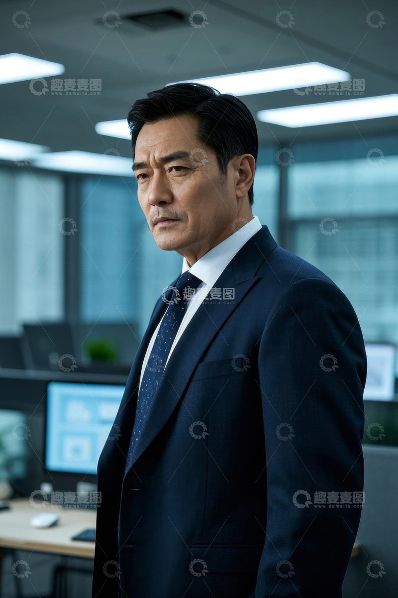 高清大图下载【趣麦麦图】西装革履中年男子商务照