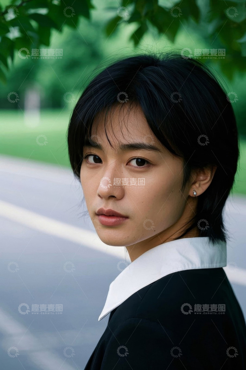 高清大图下载【趣麦麦图】时尚青年侧颜照，眼神深邃