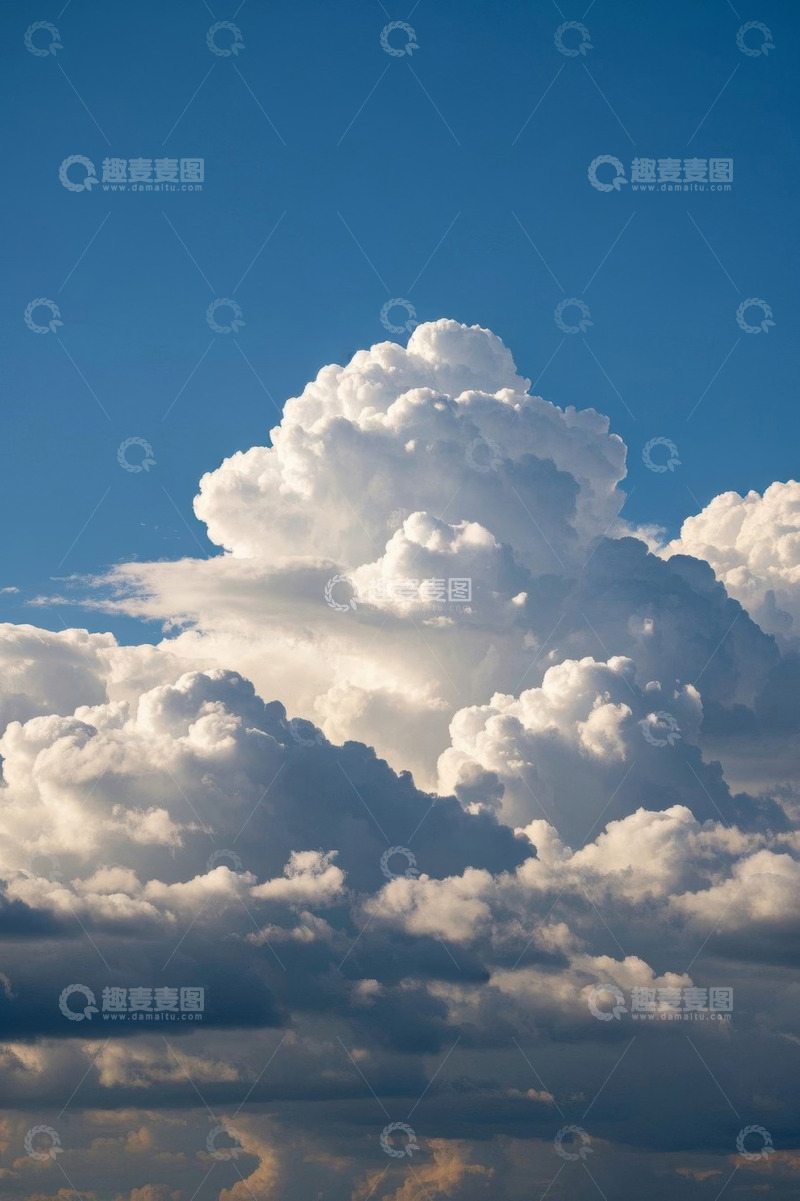 高清大图下载【趣麦麦图】蓝天中蓬松的积云景观