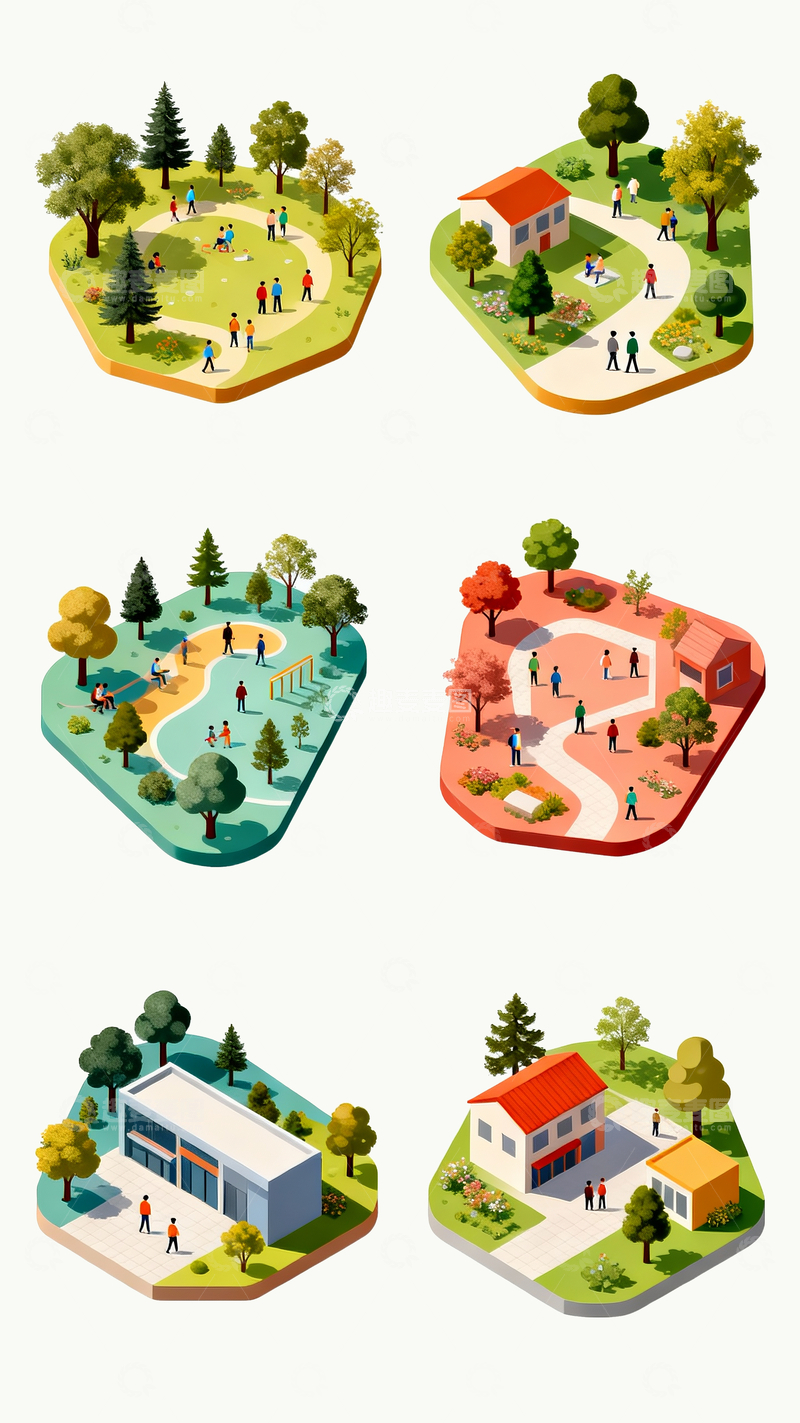 源文件下载【趣麦麦图】六个轴测分析图3