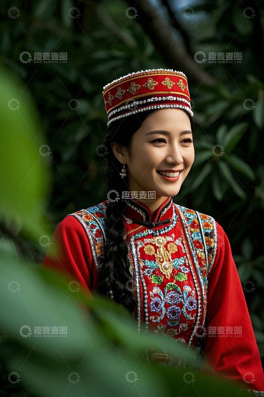 身着民族服饰的美丽女子