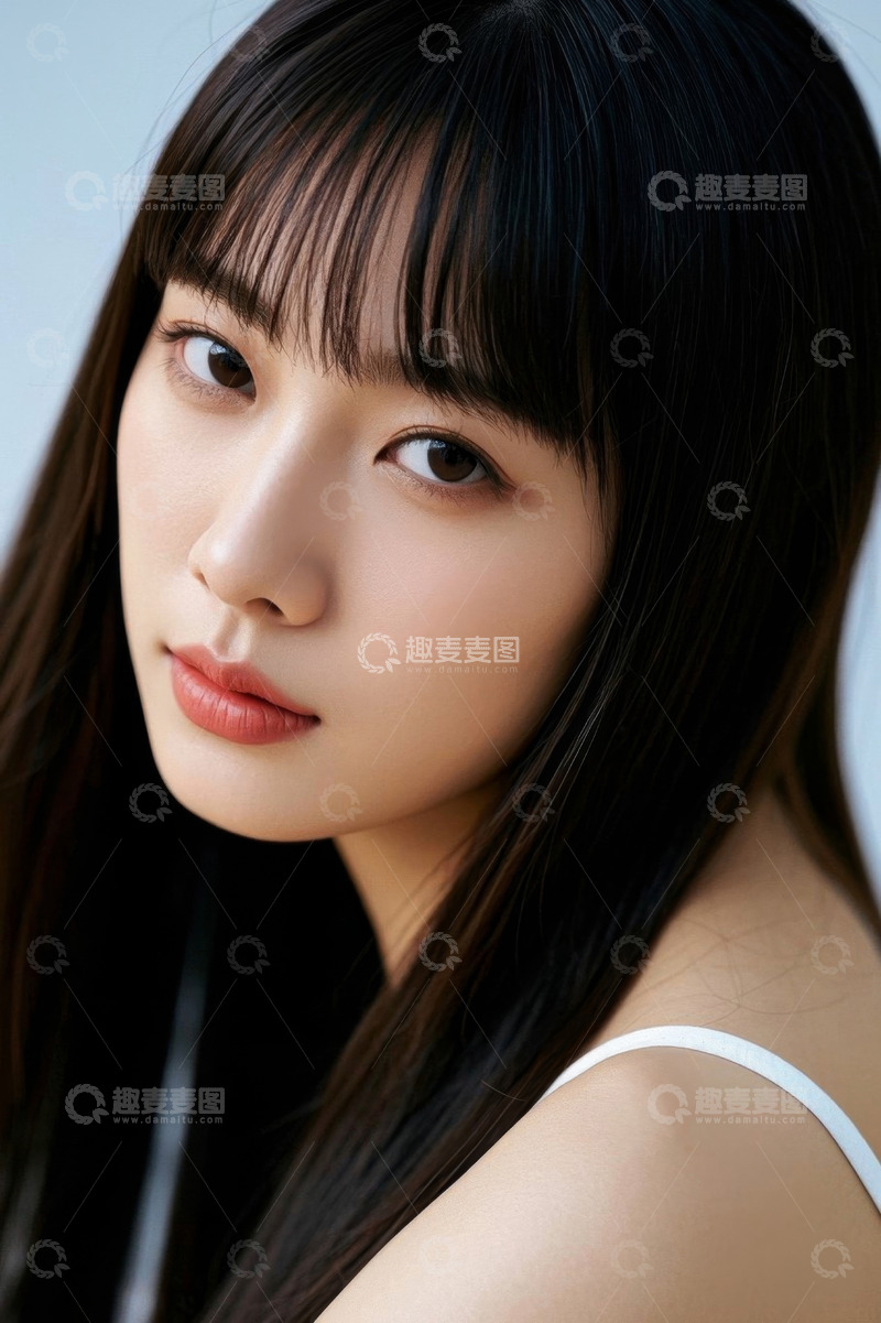 高清大图下载【趣麦麦图】美女侧颜照时尚写真