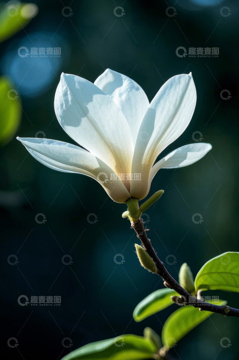 高清大图下载【趣麦麦图】盛开的白色玉兰花特写