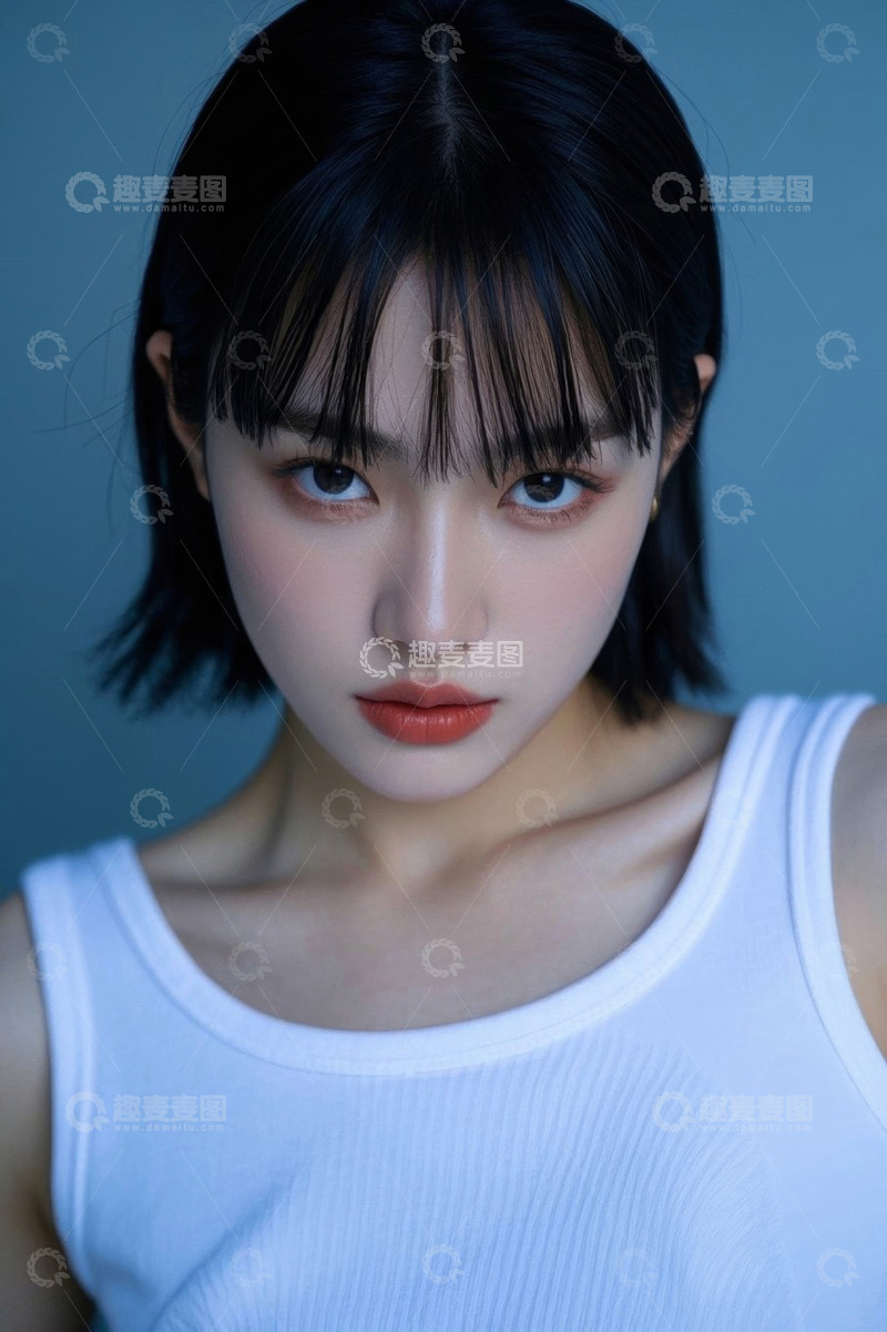 高清大图下载【趣麦麦图】女生肖像照片短发时尚