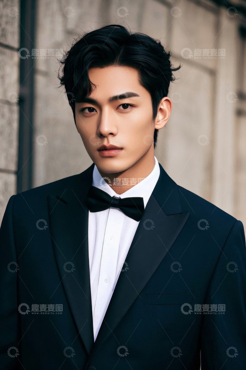 高清大图下载【趣麦麦图】西装革履帅气青年肖像