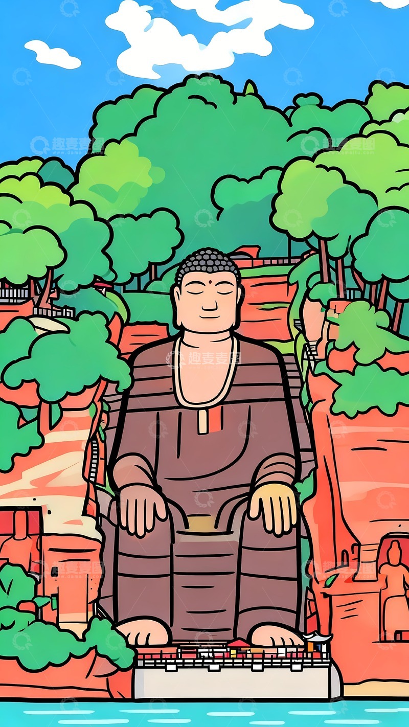 高清大图下载【趣麦麦图】四川乐山大佛