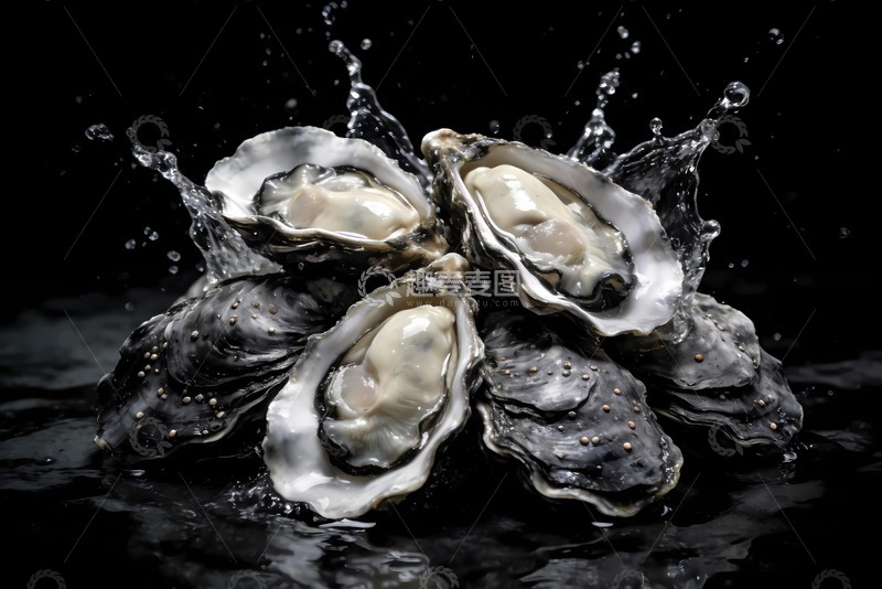 高清大图下载【趣麦麦图】碳烤生蚝图片